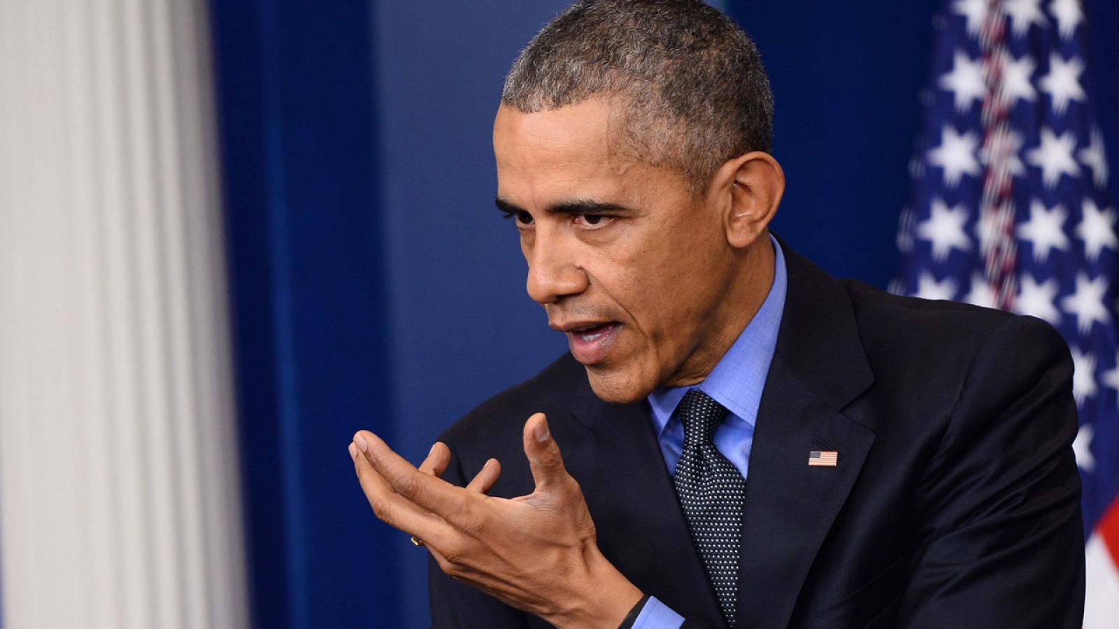 El presidente estadounidense Barack Obama durante su rueda de prensa anual este viernes