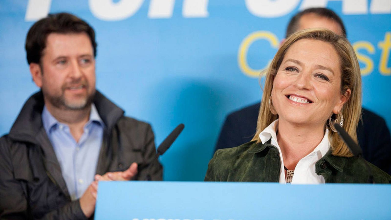 La cabeza de lista de Coalición Canaria, Ana Oramas, durante la comparecencia posterior a las elecciones