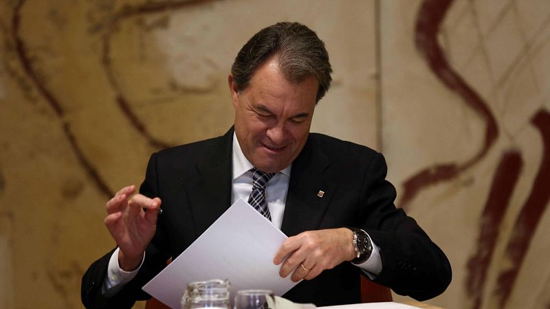 El presidente de la Generalitat en funciones, Artur Mas durante la reunión semanal del Govern.