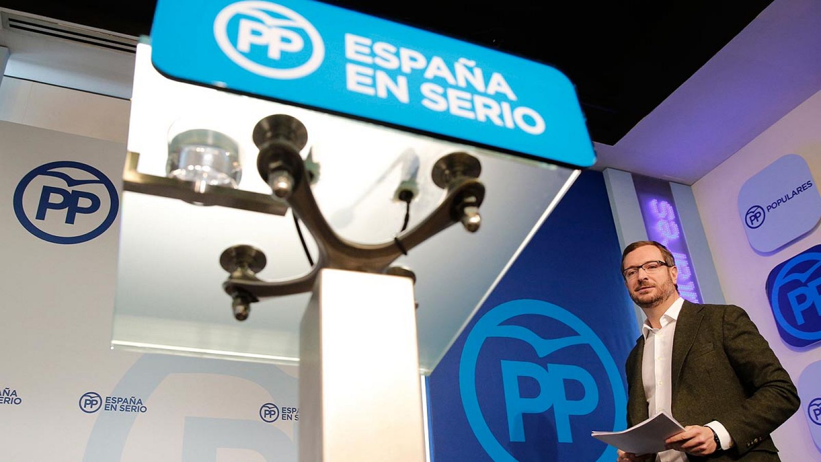 El vicesecretario de Sectorial del PP, Javier Maroto, en rueda de prensa en Génova