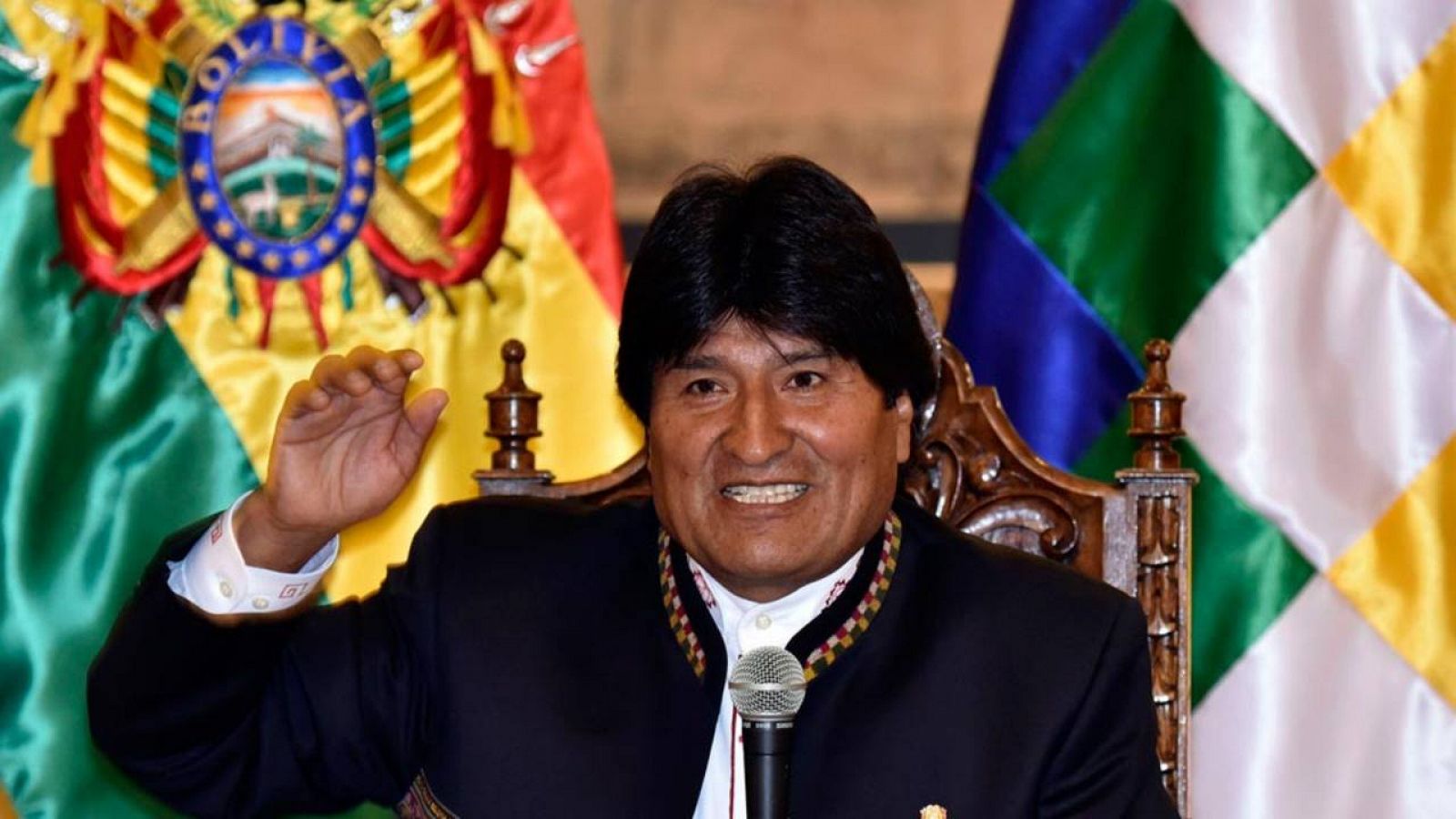 Evo Morales, durante una conferencia de prensa en La Paz