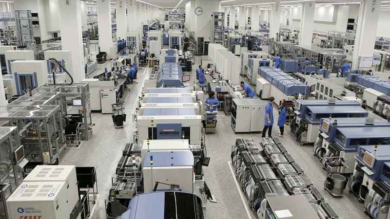 Interior de una planta de Siemens Electronics en la localidad alemana de Amberg.