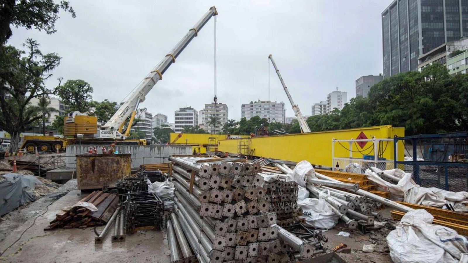 Obras del Metro de la ciudad brasileña de Río de Janeiro