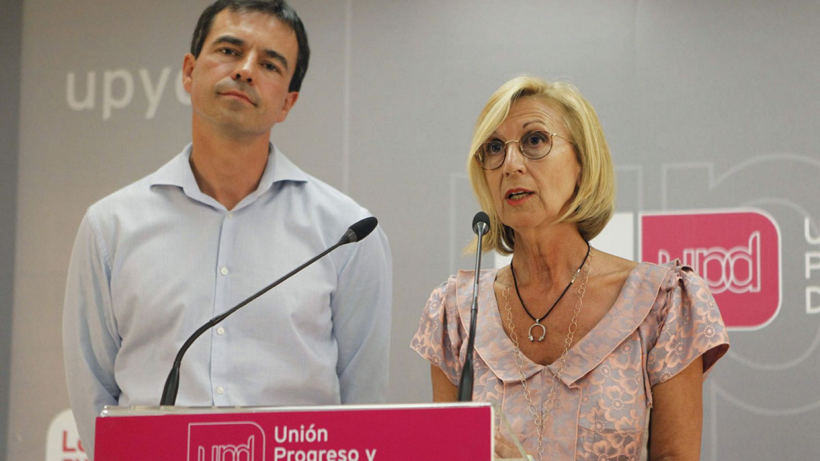 Los dos últimos responsables de UPyD, Rosa Díez y Andrés Herzog
