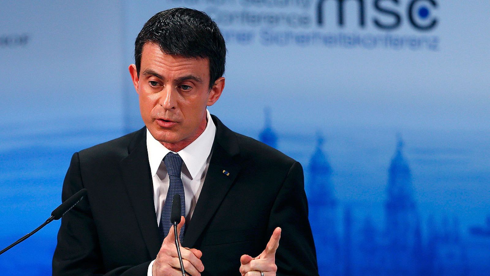 El primer ministro francés, Manuel Valls, comparece en la Conferencia de Seguridad de Múnich