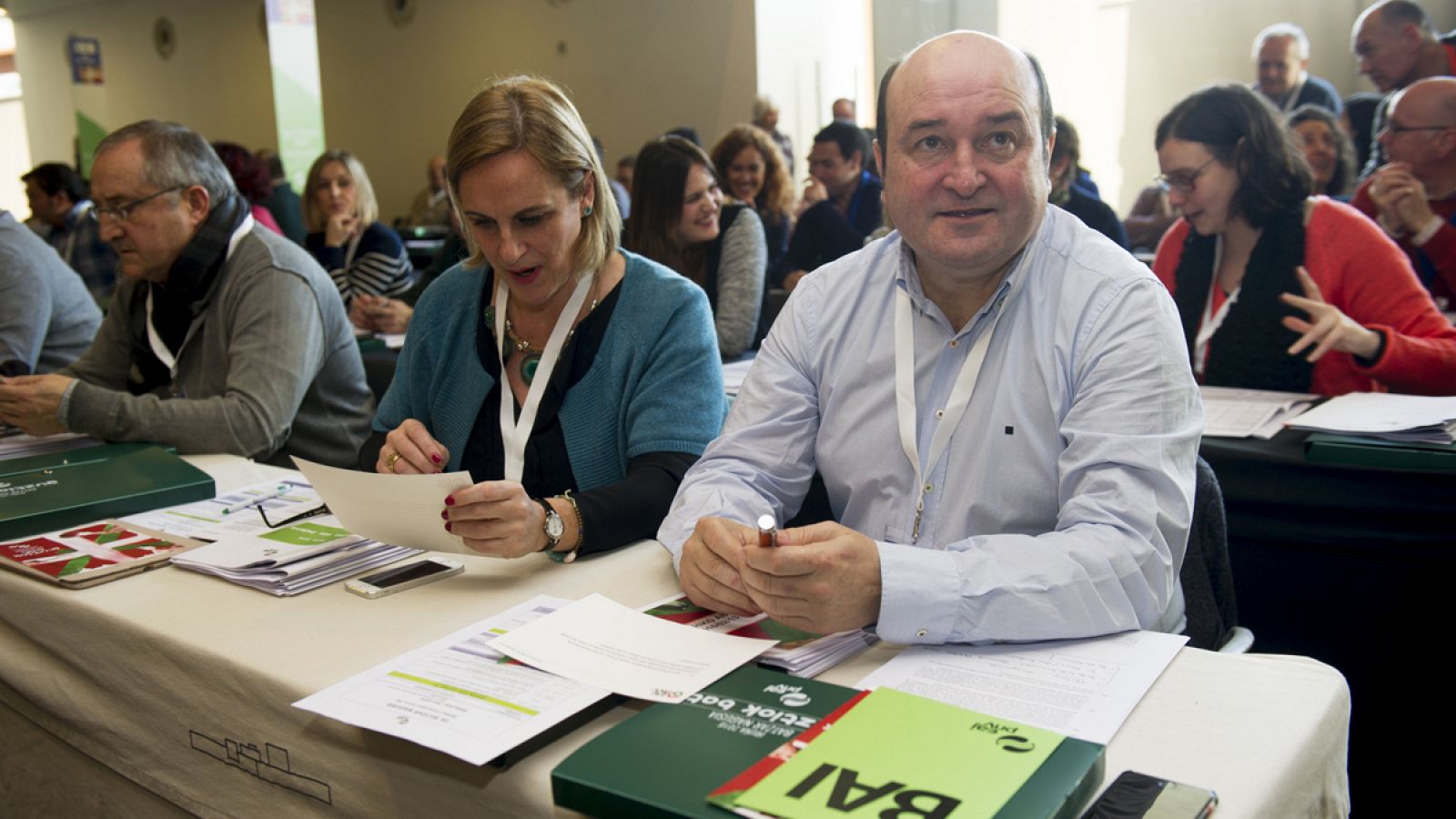 El presidente del PNV, Andoni Ortuzar, durante la Asamblea General del partido