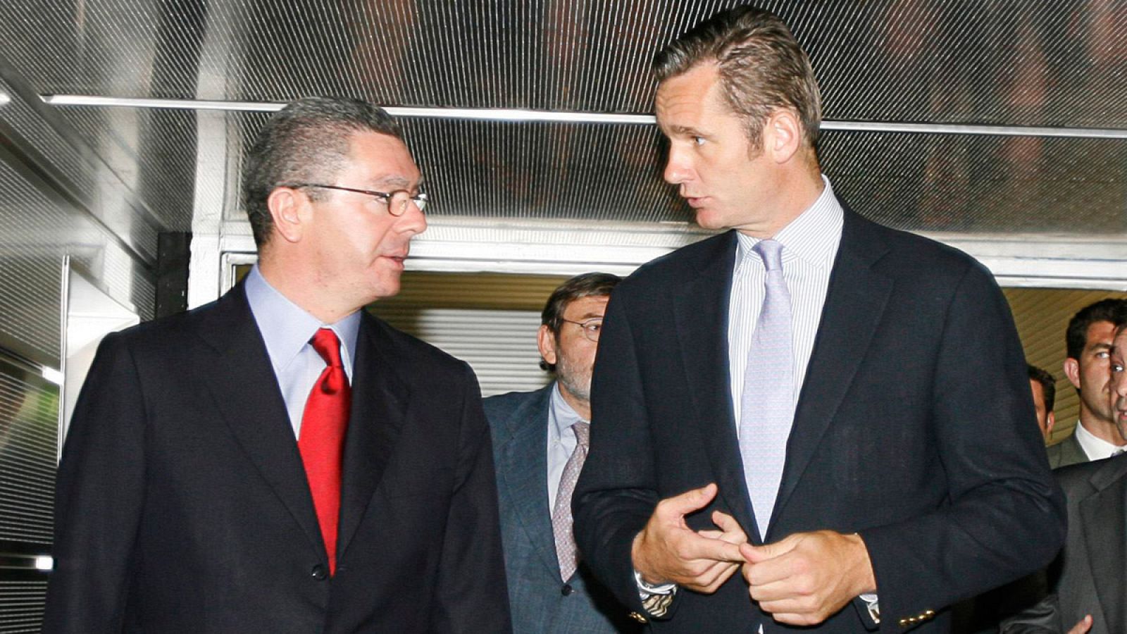 Alberto Ruiz Gallardón e Iñaki Urdangarin, en el acto de presentación de Madrid 2016 al deporte español