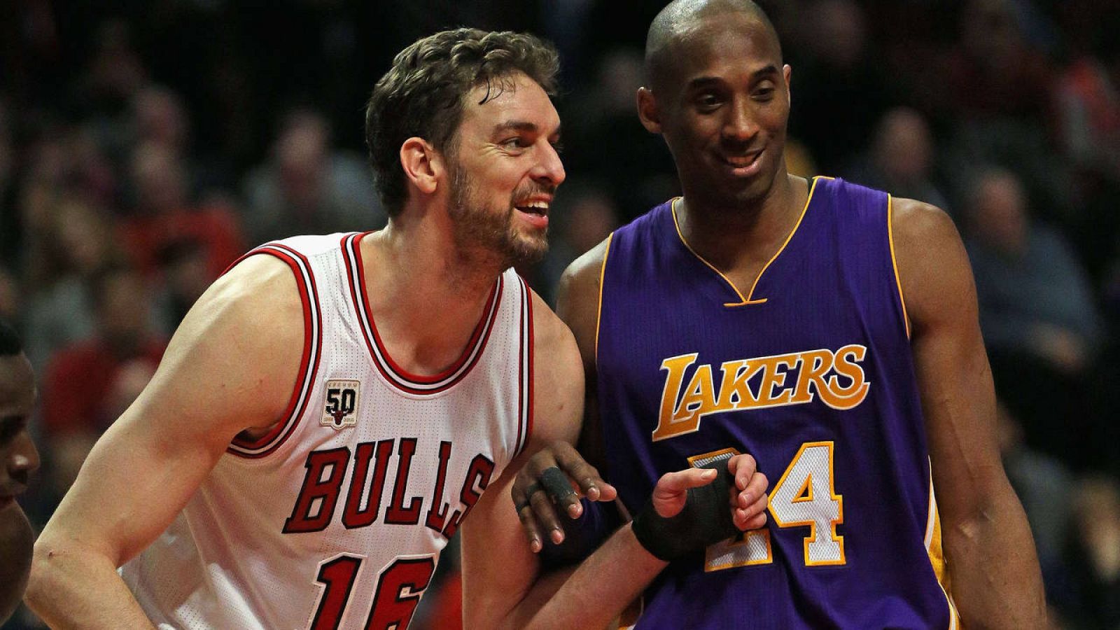 Gasol y Bryant, en su último partido juntos en una cancha de baloncesto.