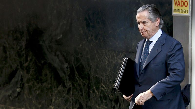 El expresidente de Caja Madrid Miguel Blesa a su salida de la Audiencia Nacional.