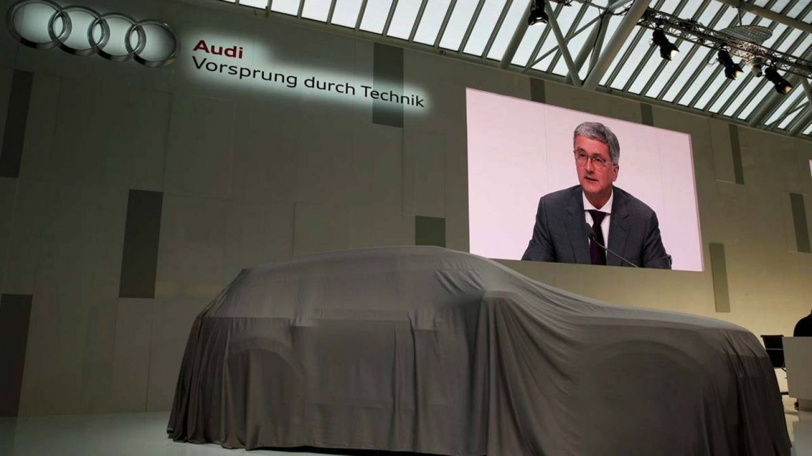 El consejero delegado de Audi, Rupert Stadler, durante la presentación de resultados de este jueves en la localidad bávara de Ingolstadt