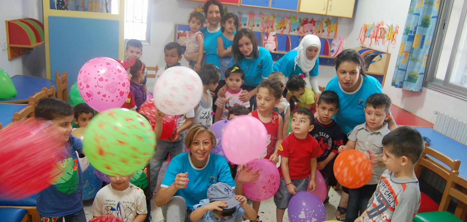 En el colegio de los hermanos maristas, Alepo, Siria