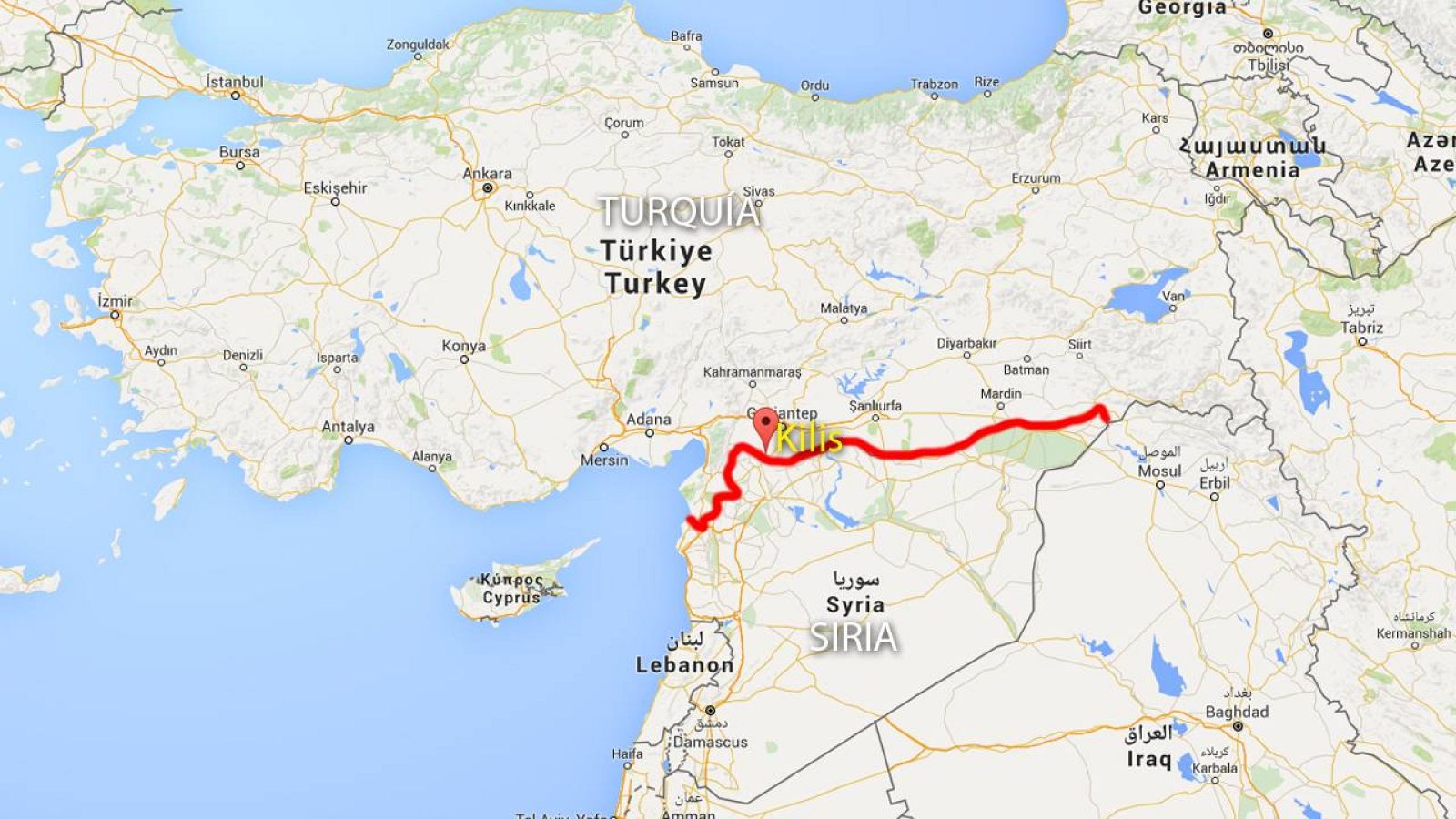 La ciudad turca de Kilis, situada a 4 km. de la frontera entre Siria y Turquía 
