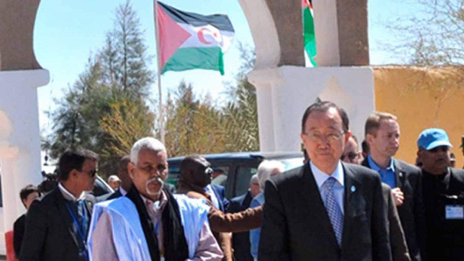 El Secretario General de la ONU durante su visita al Sáhara Occidental el pasado 5 de marzo.