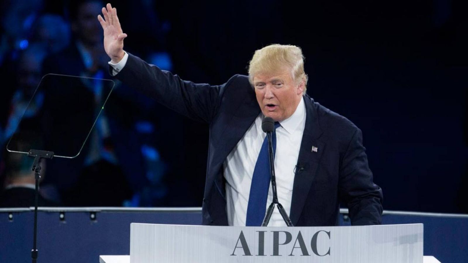 Donald Trump, durante su discurso en la AIPAC