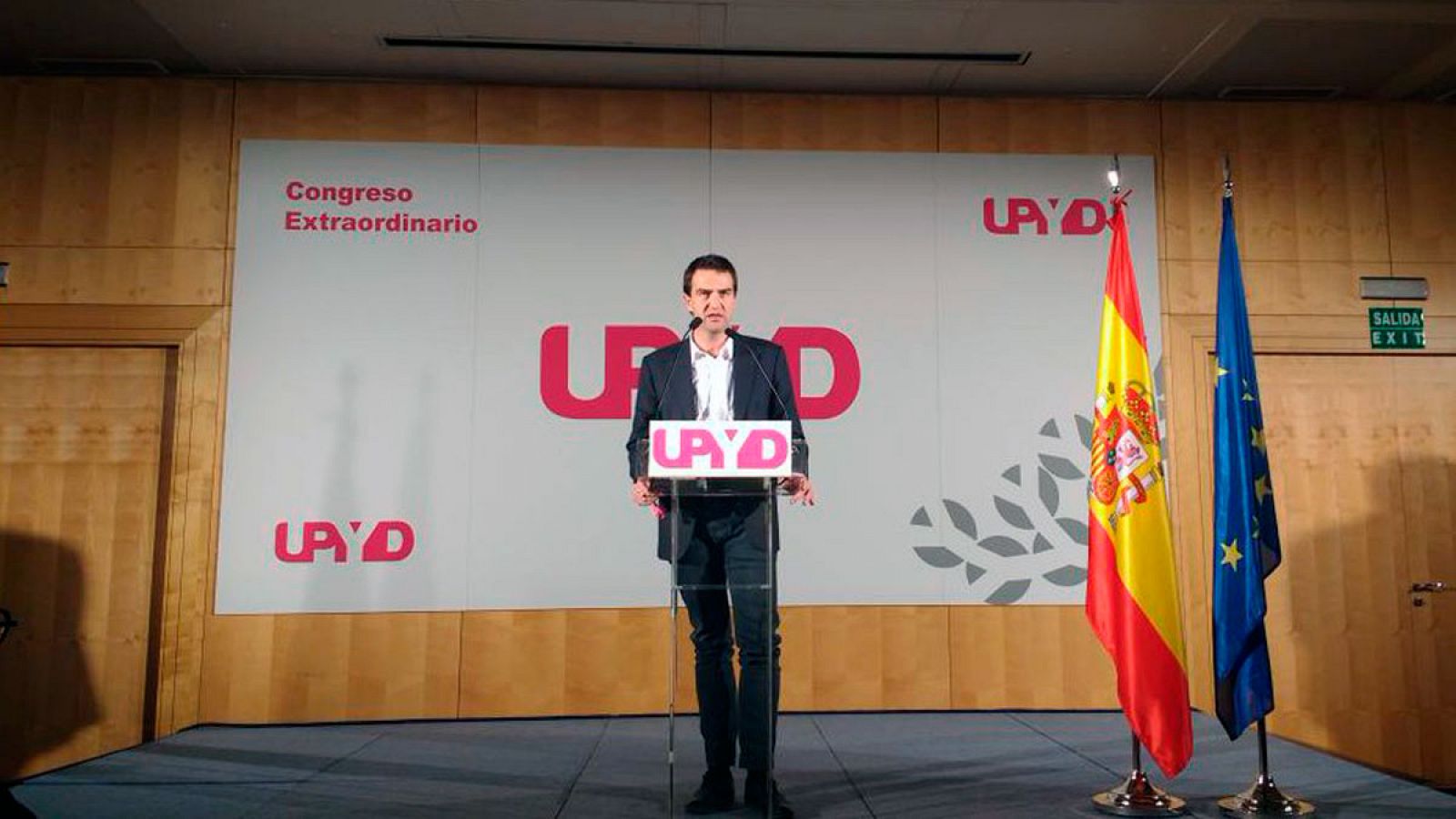Gorka Maneiro elegido nuevo portavoz de UPyD interviene ante el Congreso extraordinario del partido
