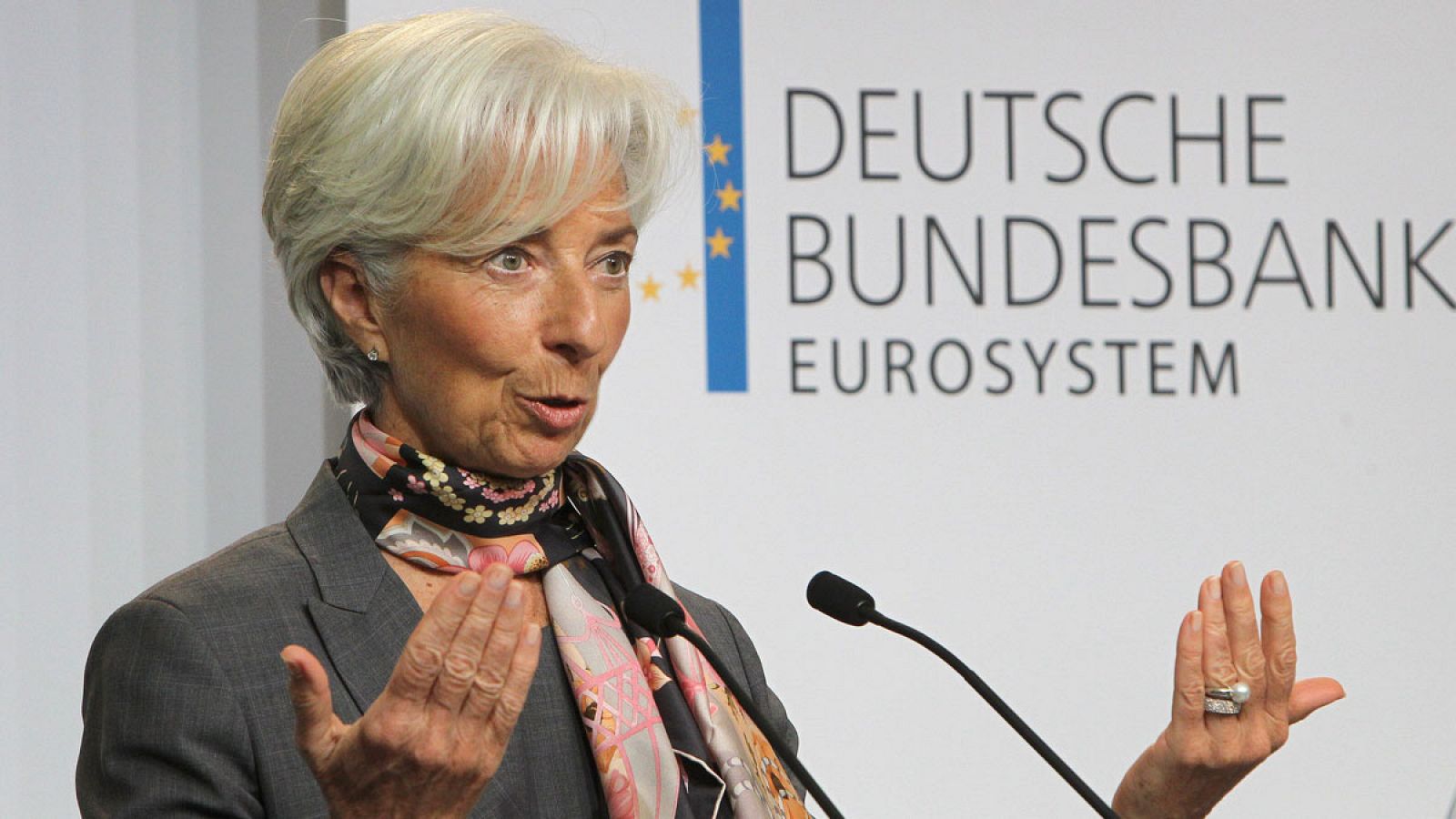 La directora gerente del FMI, Christine Lagarde, en Fráncfort