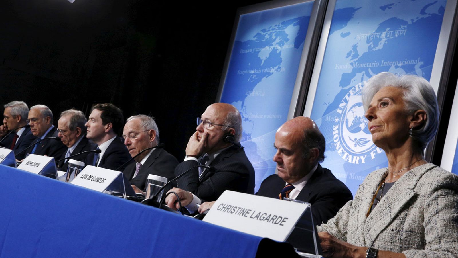 Imagen de la rueda de prensa tras la reunión de primavera del Fondo Monetario Internacional y el Banco Mundial.