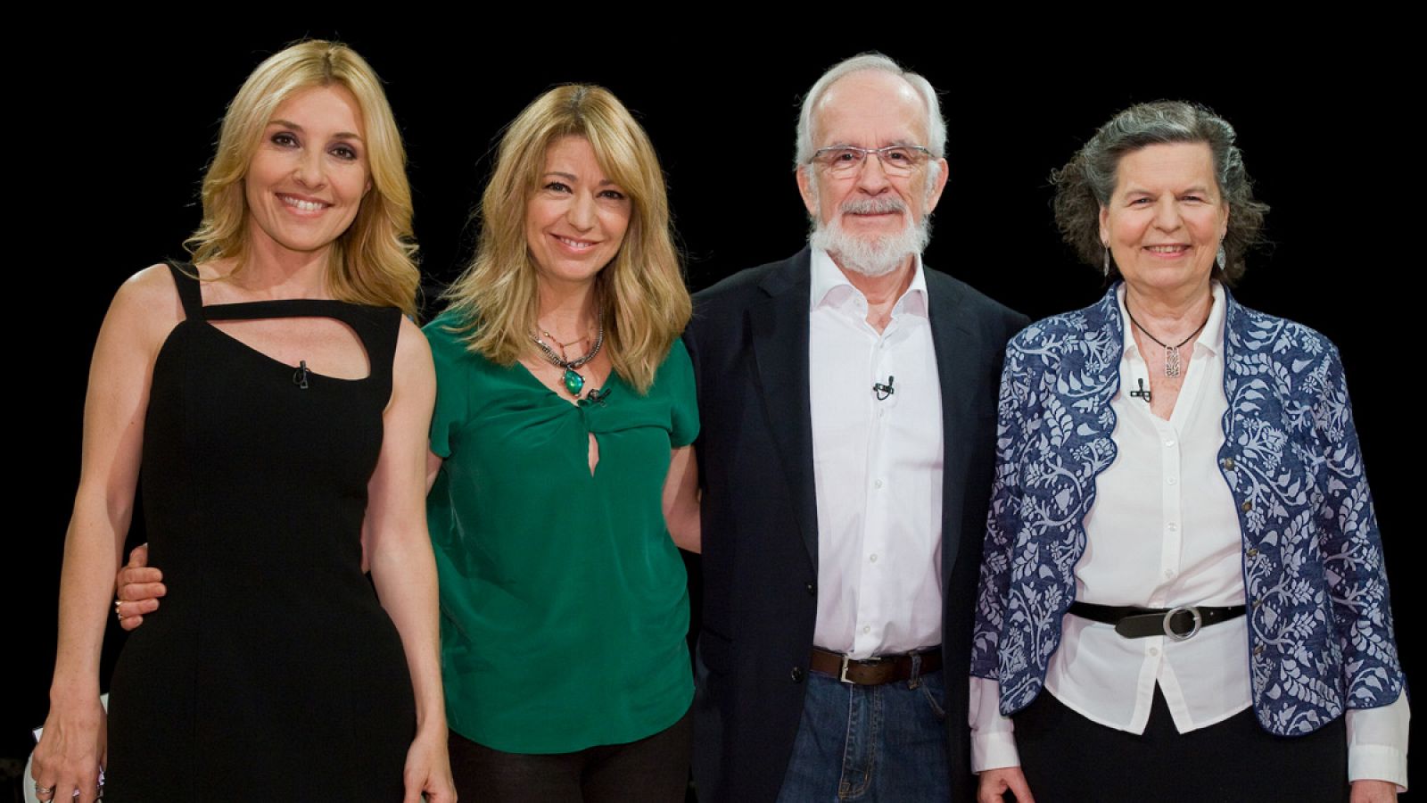 Cayetana con los invitados al programa: Forges, Rosa Navarro e Inés París