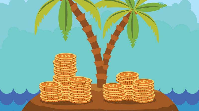 Ilustración de un paraíso fiscal