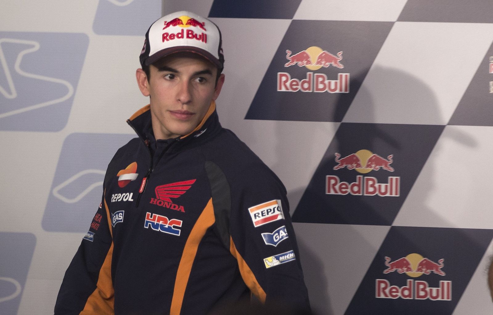 El español Marc Márquez durante la rueda de prensa oficial.