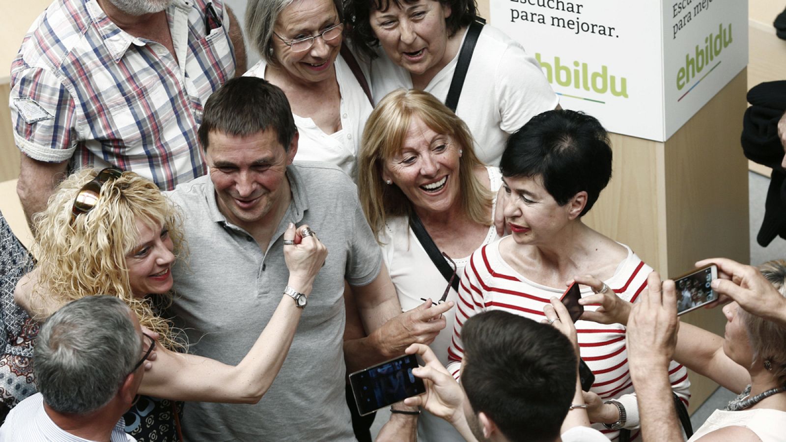 El portavoz de Sortu, Arnaldo Otegi, en un acto de EH Bildu