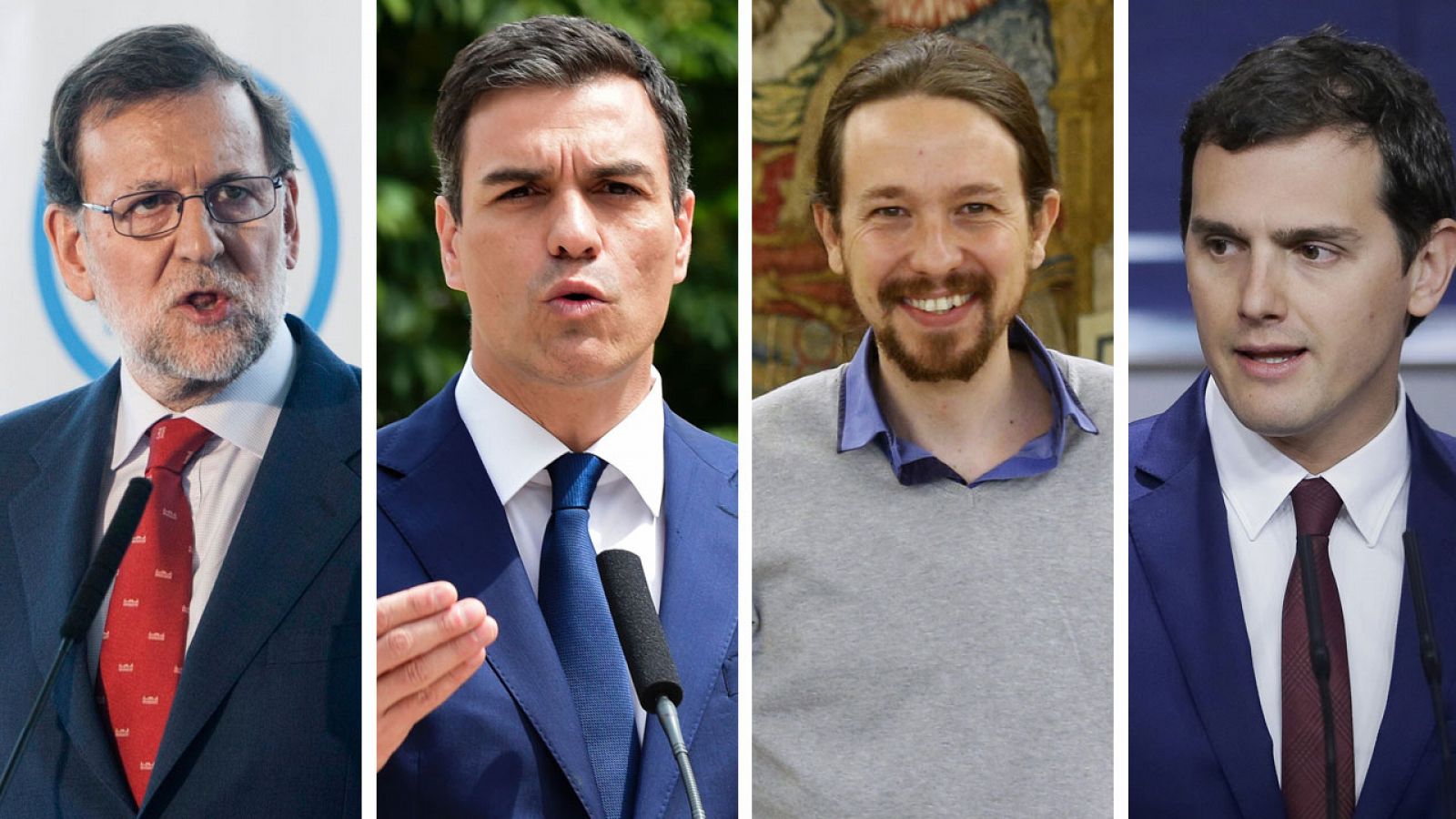 Mariano Rajoy, Pedro Sánchez, Pablo Iglesias y Albert Rivera