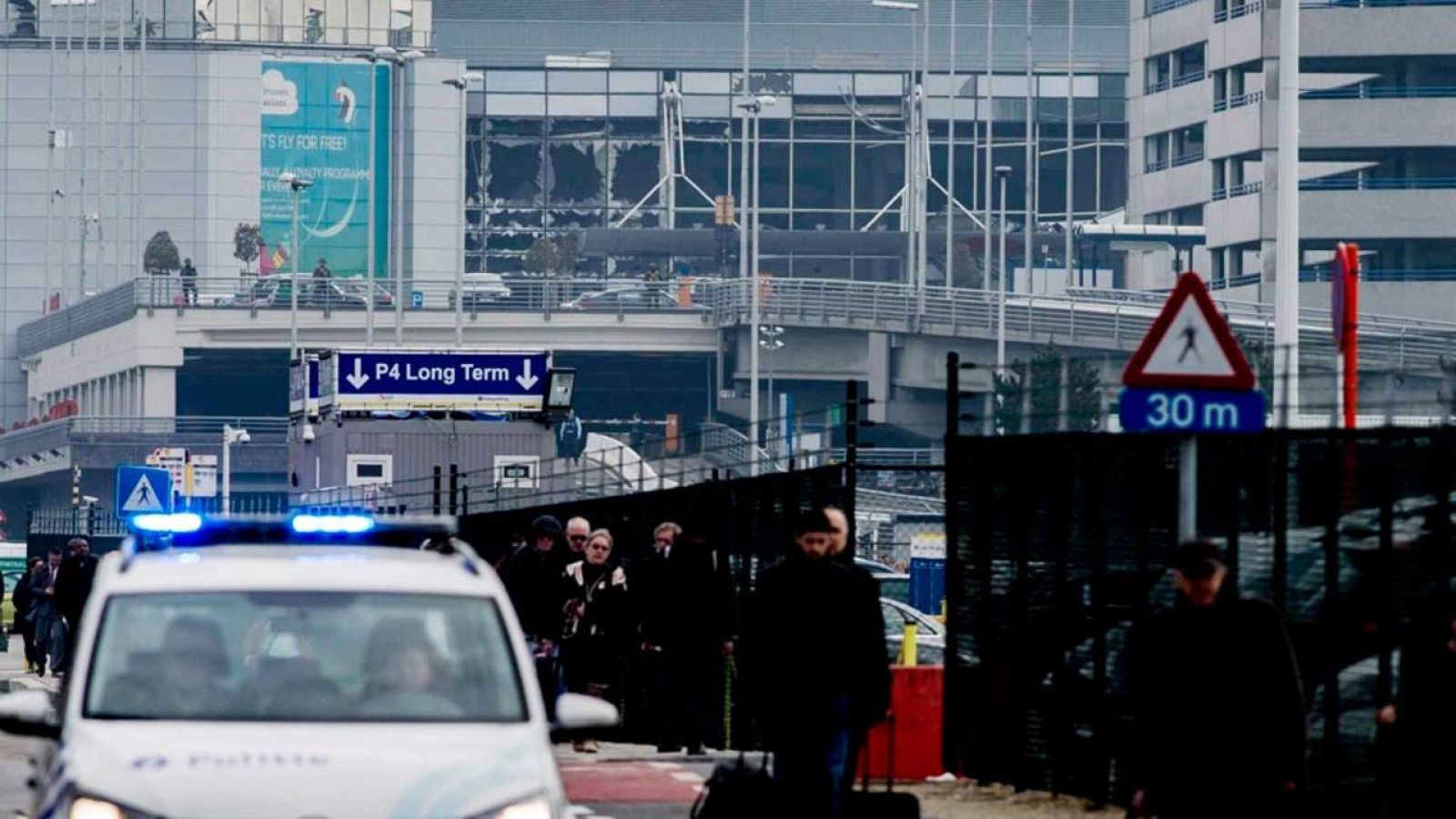 Imagen de la zona afectada del aeropuerto de Zaventem tras el atentado del 22M