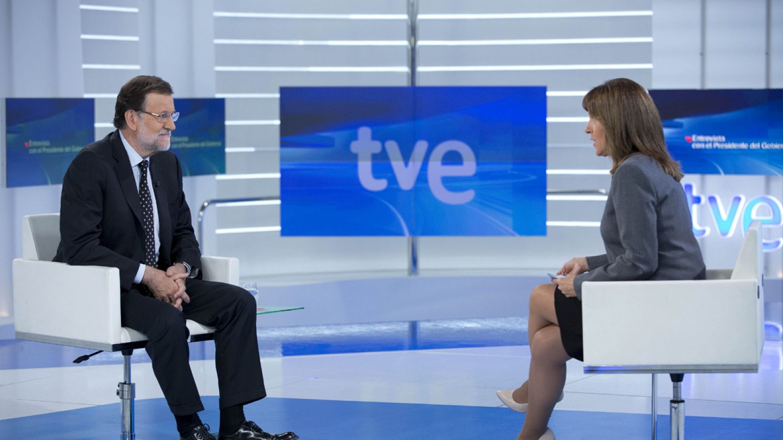 Mariano Rajoy el pasado mes de octubre en su entrevista con Ana Blanco en TVE