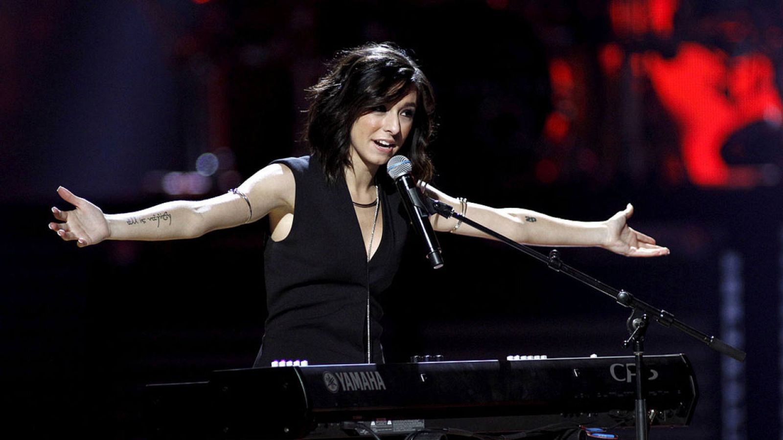 Christina Grimmie durante una actuación en Las Vegas en 2015