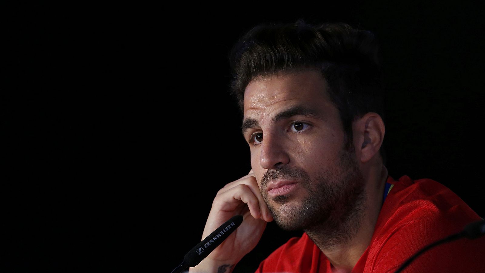 Cesc Fábregas, en la rueda de prensa de la selección española.