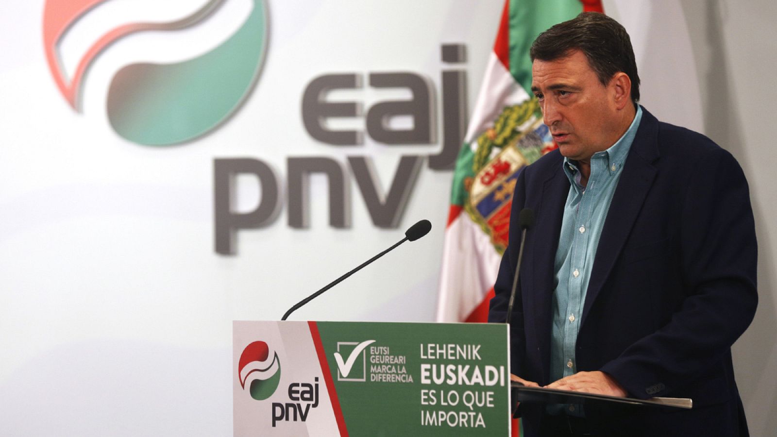 El cabeza de lista al Congreso por el PNV, Aitor Esteban