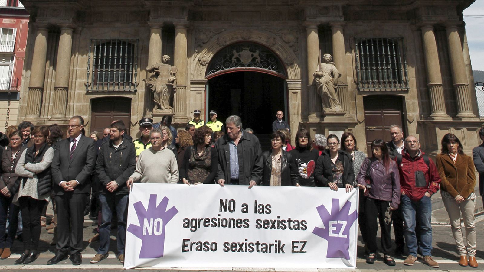 Concentración que convocó el Ayuntamiento de Pamplona el pasado mes de mayo contra las agresiones machistas