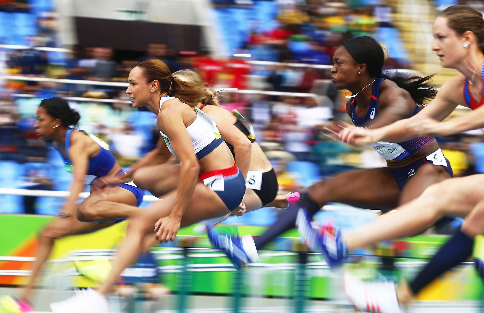 Imagen de la prueba 100 metros valla femenina durante la séptima jornada de JJ.OO. en Río.