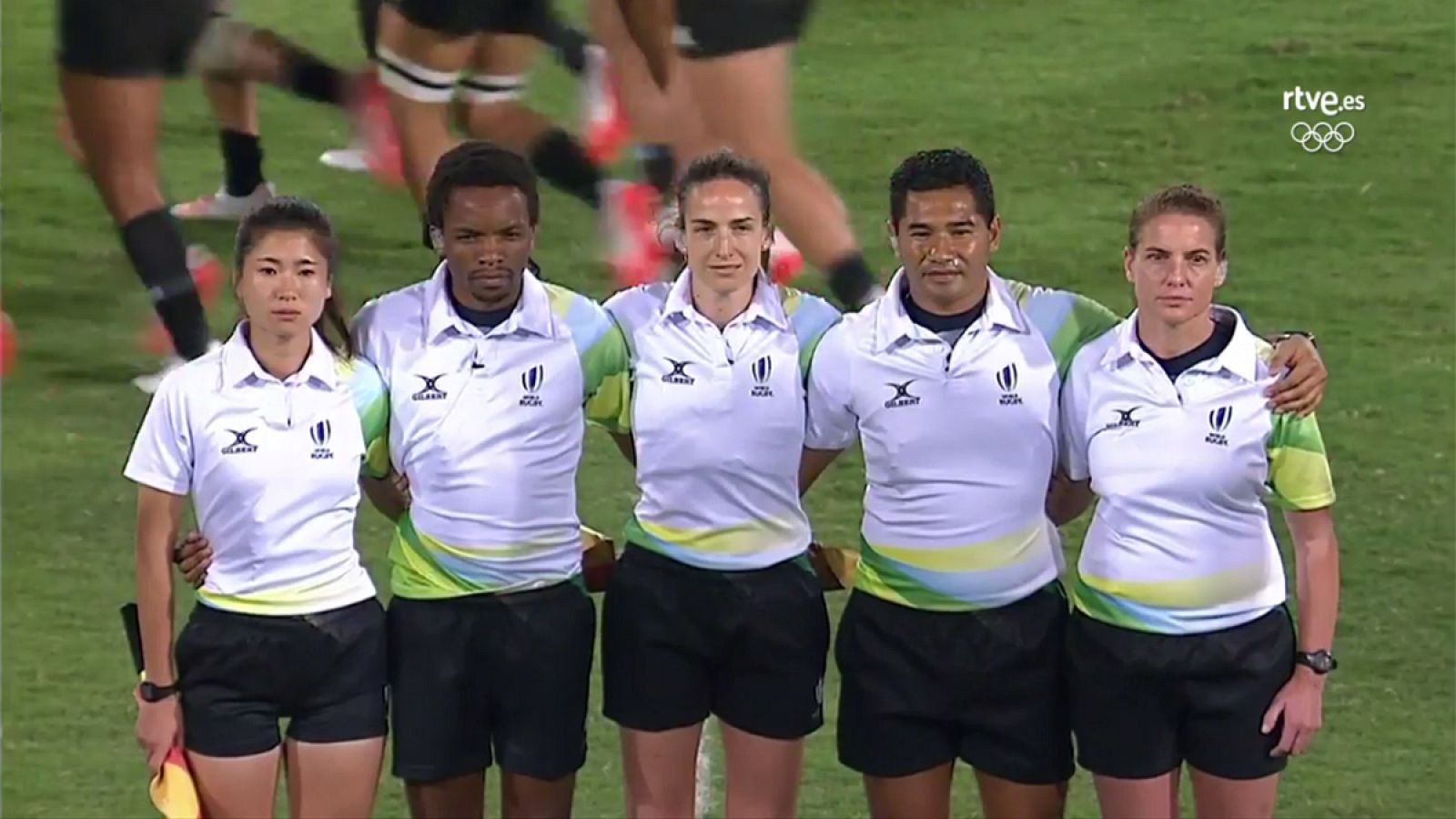 Alhambra Nievas (centro), en la final de Rugby 7 femenino de Río 2016.