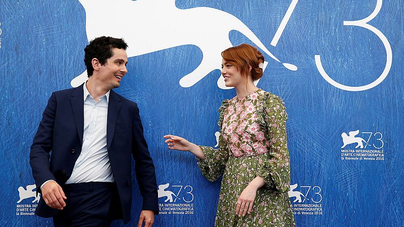 Director Damien Chazelle and actress Emma Stone attend the photocall for the movie "La La Land"  at the 73rd Venice Film Festival in Venice