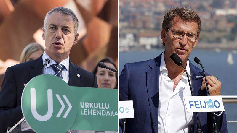 El candidato del PNV en el País Vasco, Íñigo Urkullu, y el del PP en Galicia, Alberto Núñez Feijóo