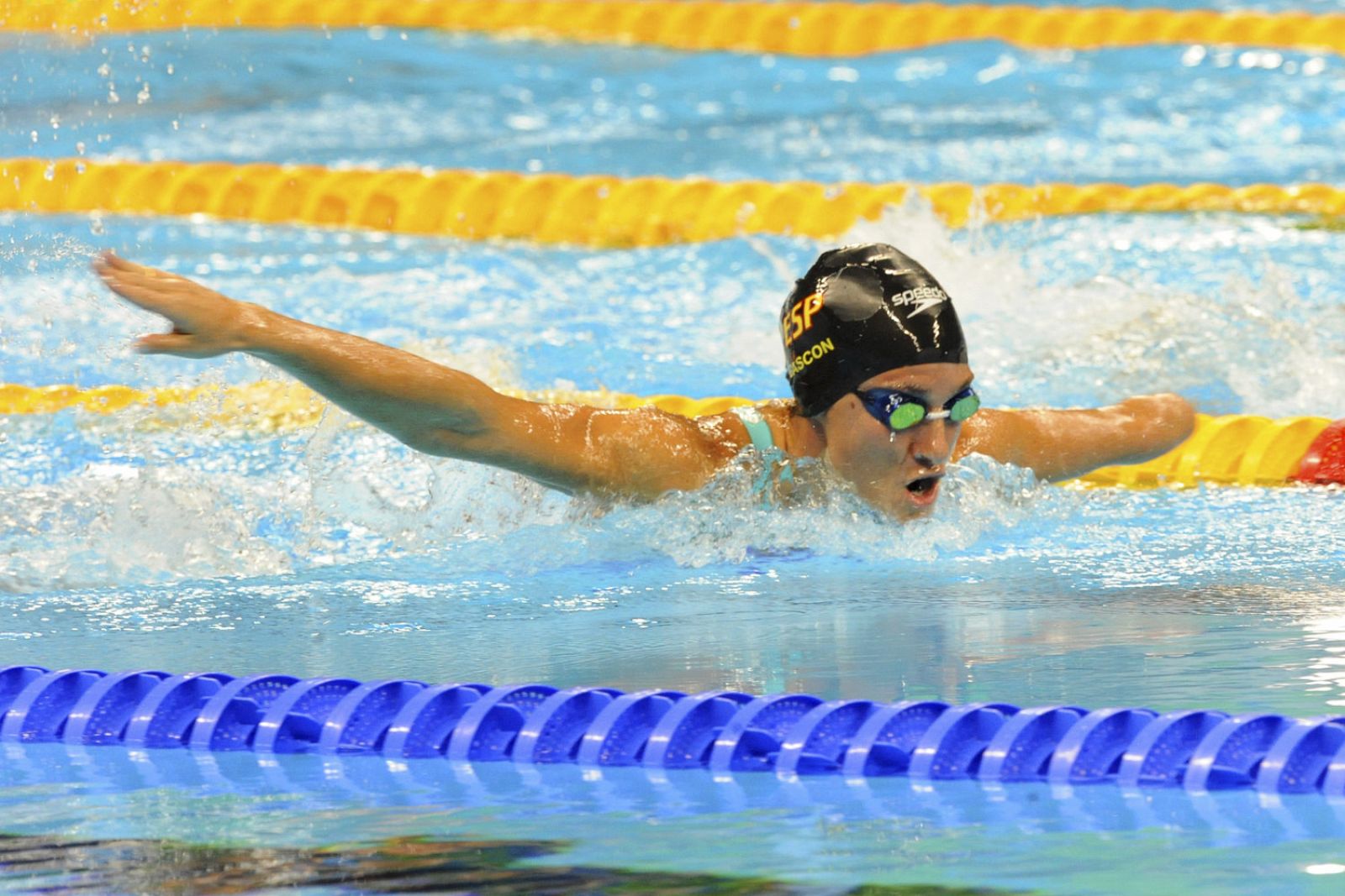 La española Sarai Gascón durante la competencia de natación 200 m estilos SM9 de los Juegos Paralímpicos Río 2016.