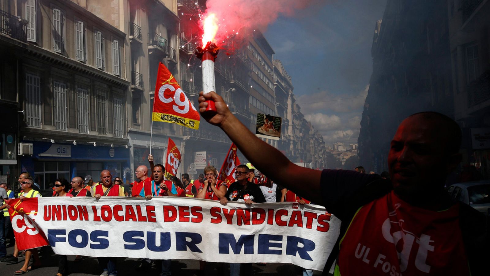 Una manifestación en Marsella, Francia