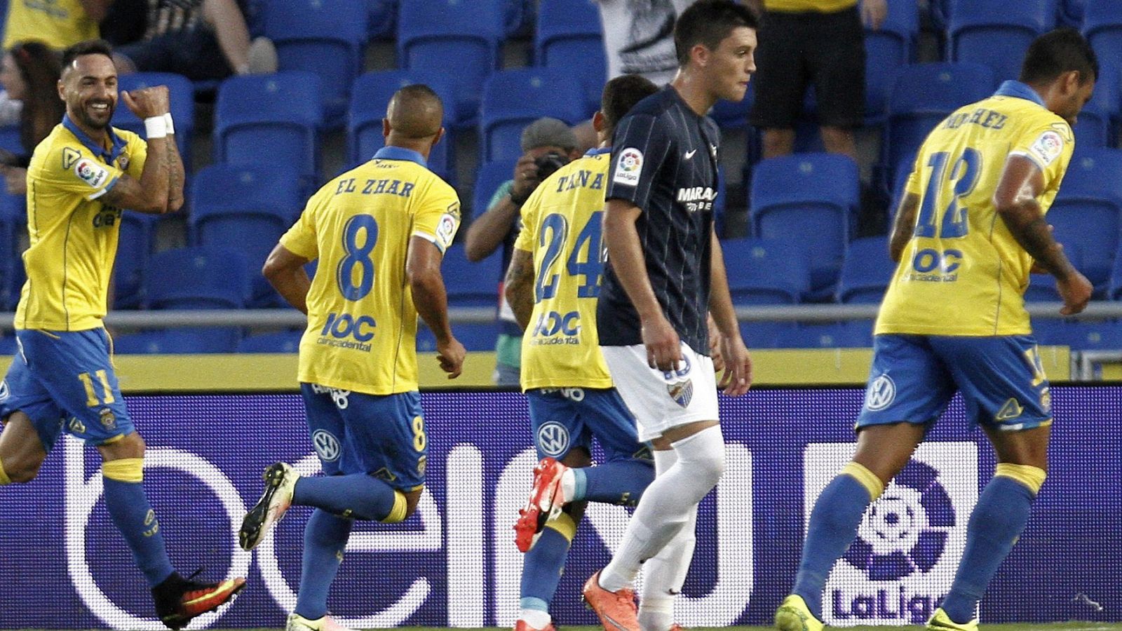 Momo celebra el gol marcado ante el Málaga