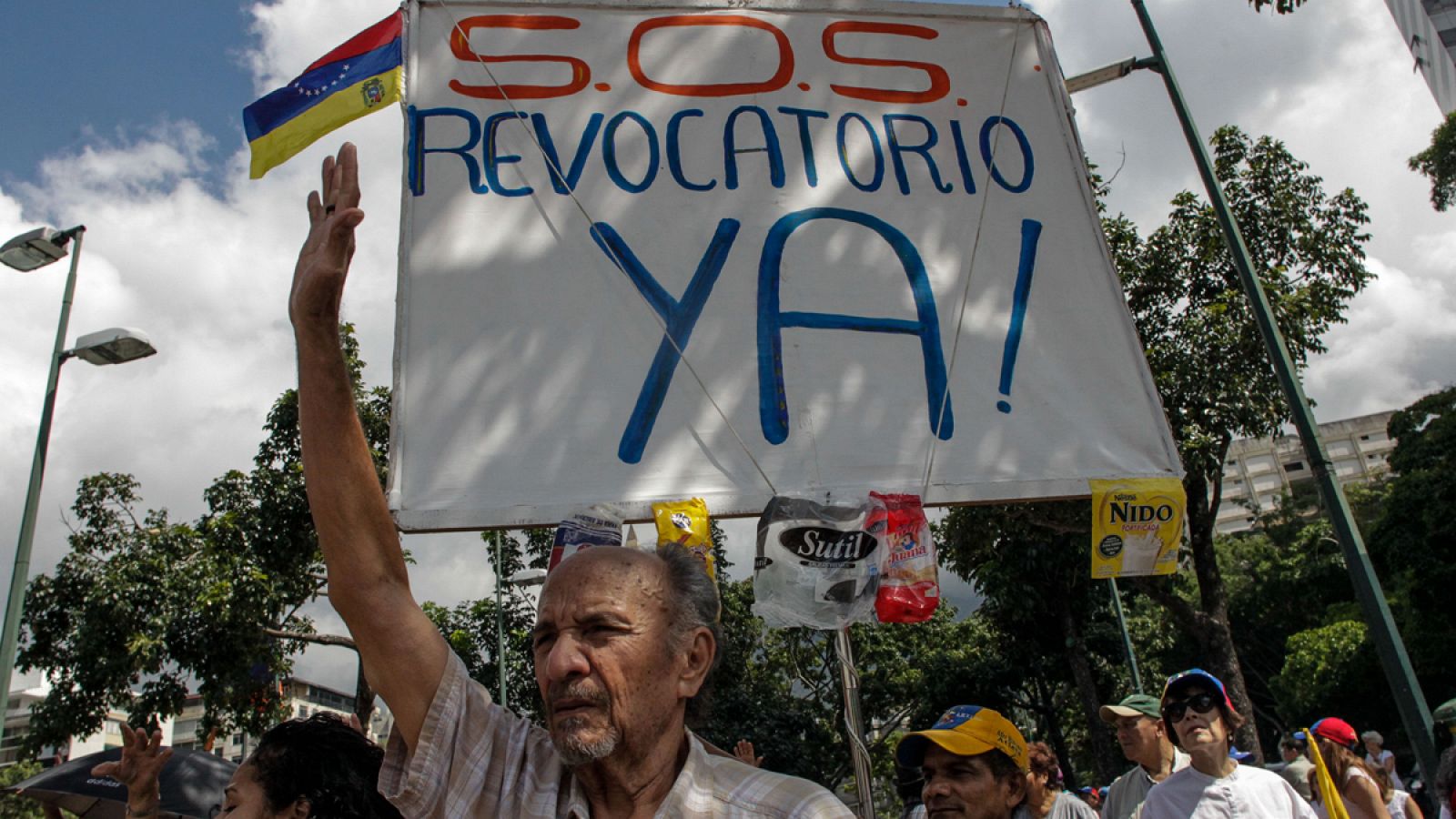 Opositores al gobierno del presidente venezolano Nicolás Maduro se manifiestan el pasado viernes 16 de septiembre en Caracas.