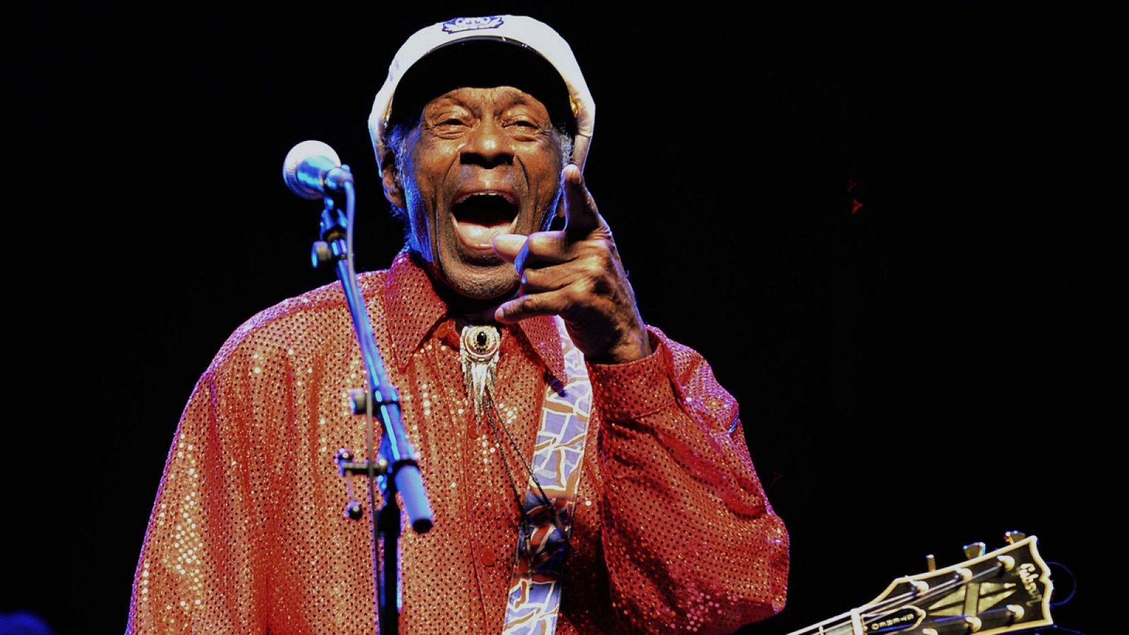 Chuck Berry, en un concierto en Montevideo (2013).