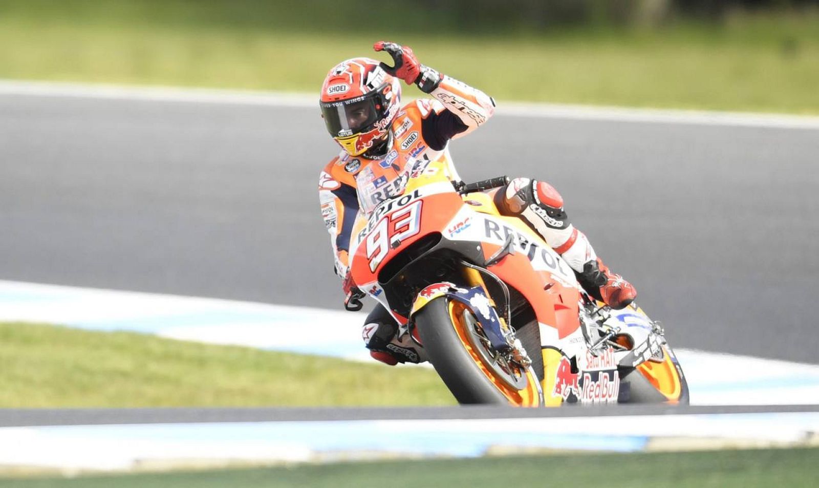 Imagen de Marc Márquez rodando en el circuito de Phillip Island (Australia).