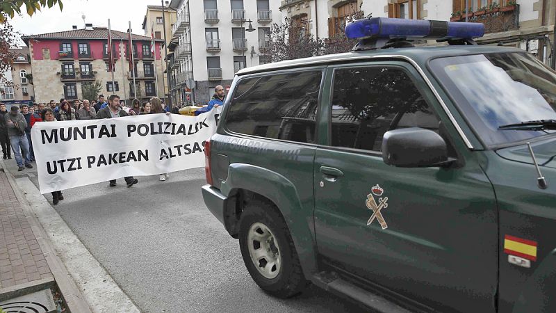 Manifestación en apoyo a los imputados en la agresión a los guardias civiles en Alsasua