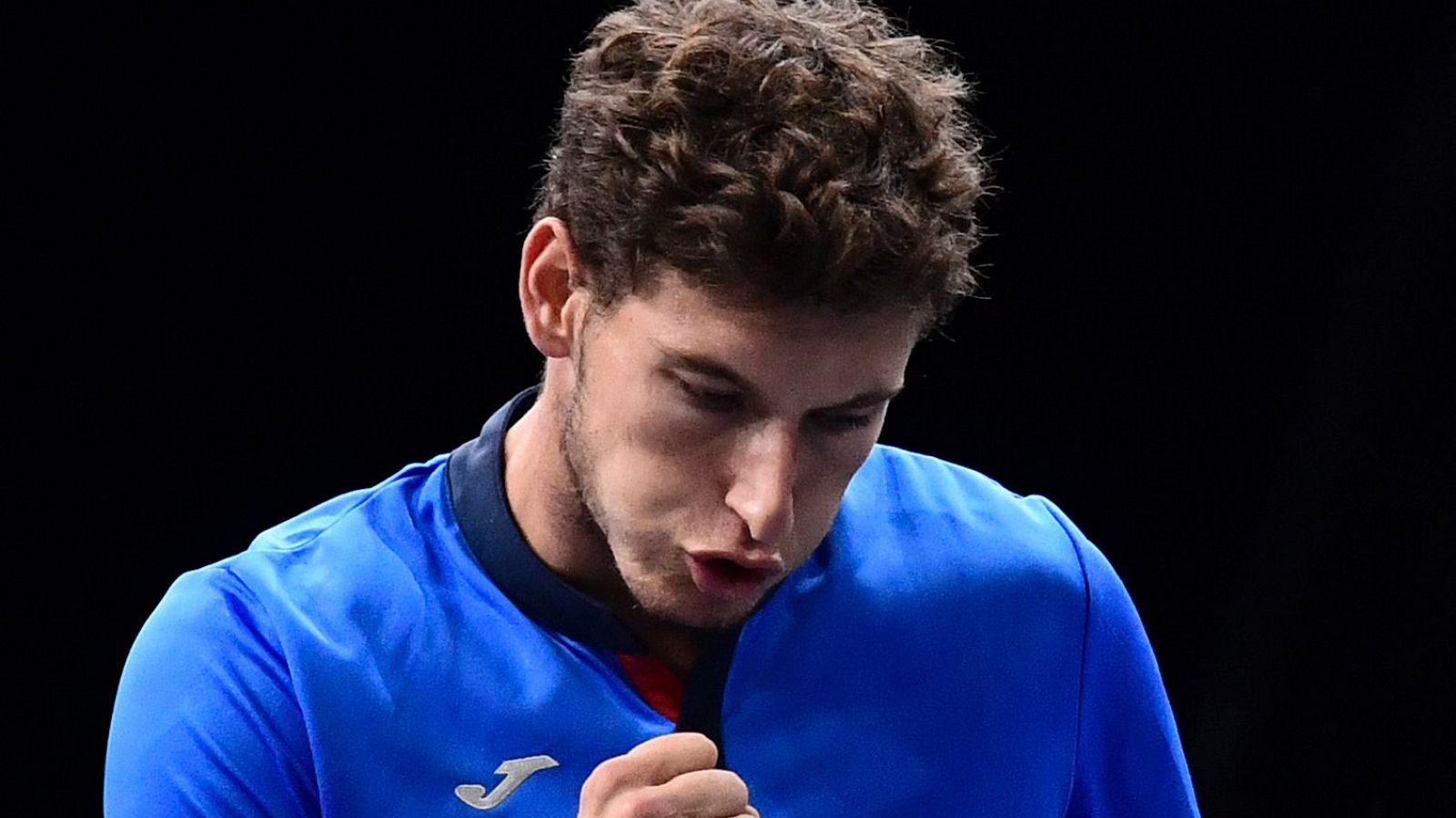 Pablo Carreño celebra un punto ante Fognini