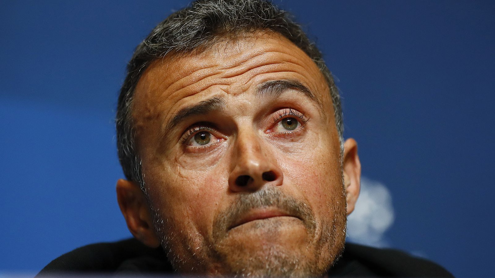 Luis Enrique, en la rueda de prensa .