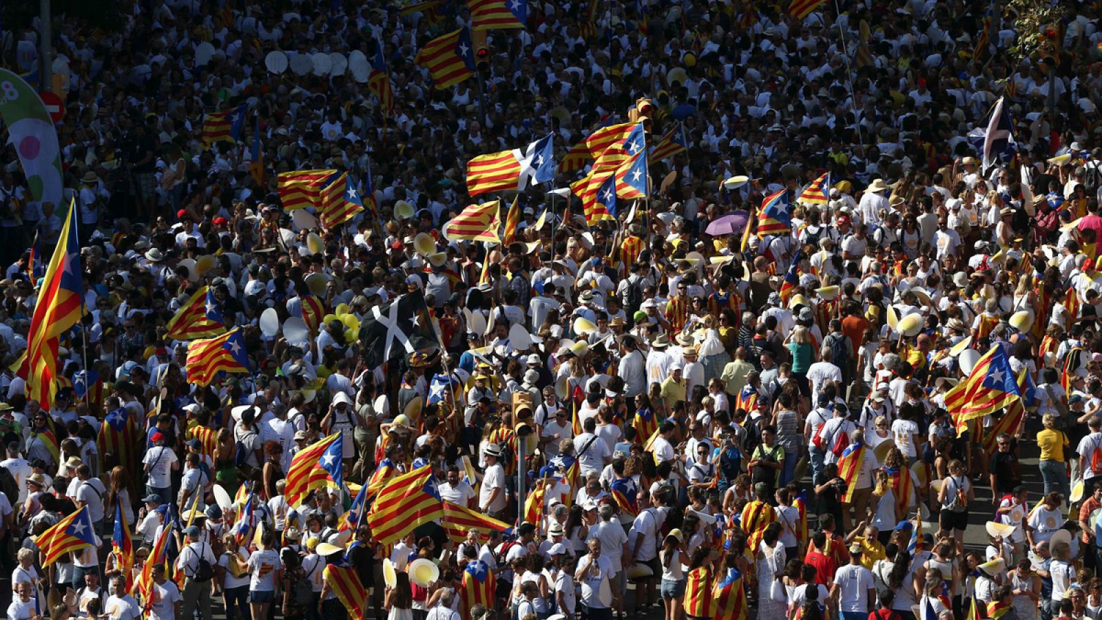 Manifestación con motivo de la celebración de la Diada