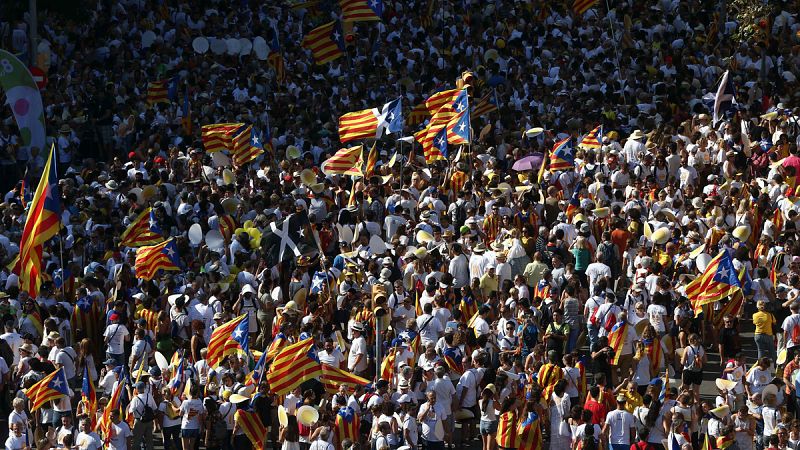 Manifestación con motivo de la celebración de la Diada