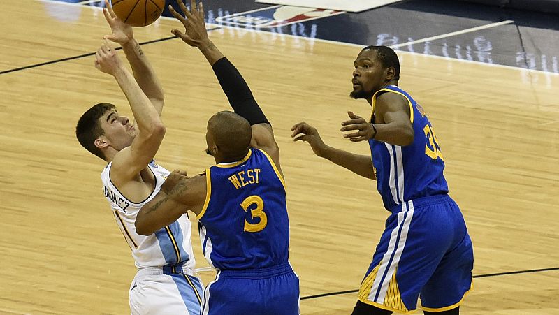 Juancho Hernángomez, en su partido contra los Warriors.