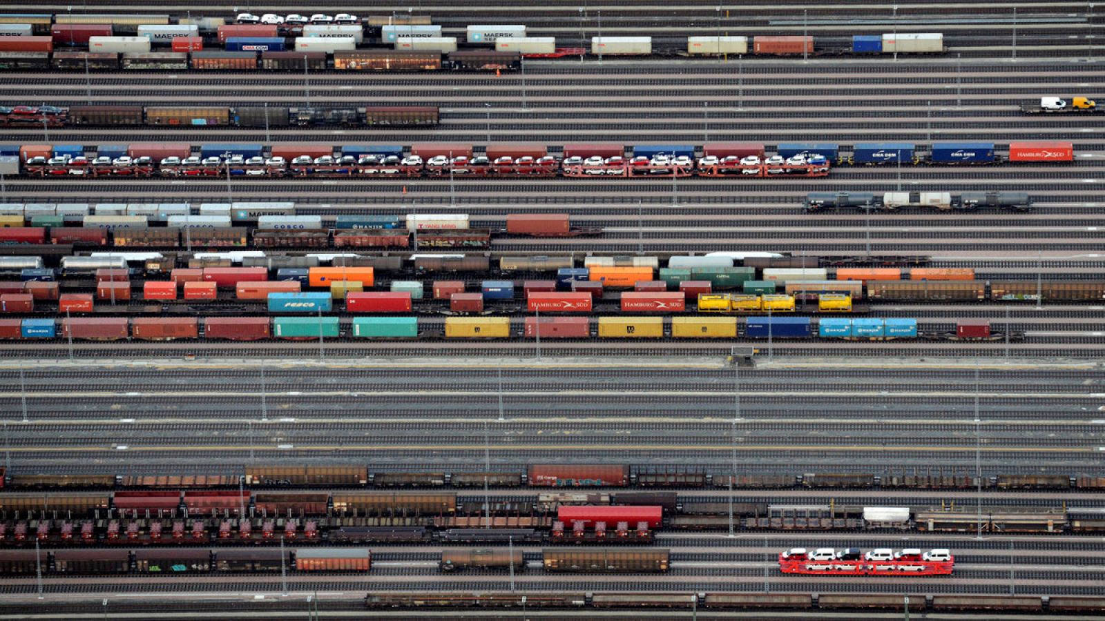 Vagones de mercancías en una estación cerca de Hamburgo