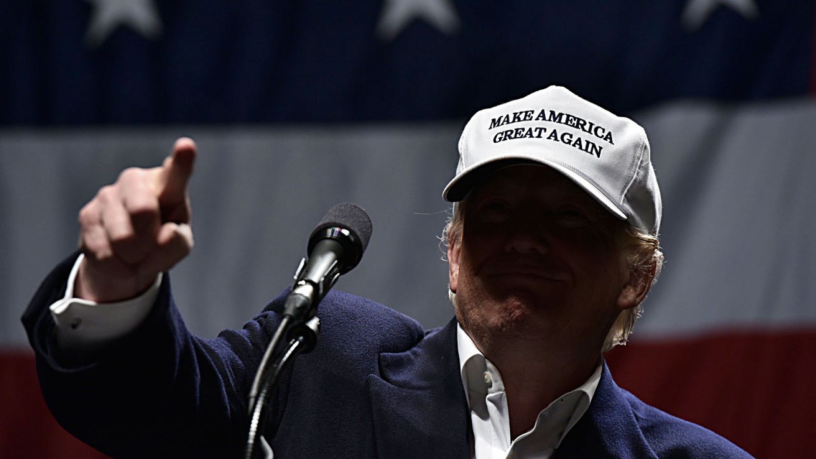 Donald Trump, en un mitin de la campaña electoral celebrado en Michigan